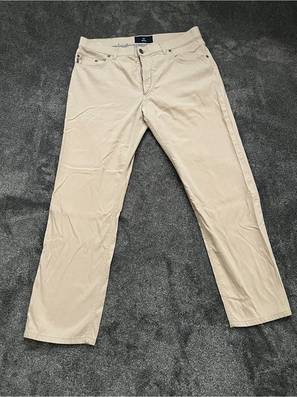 BRAX Feel Good Cooper Fan MTWA Regular Fit Straight Leg Pants Beige 36x34